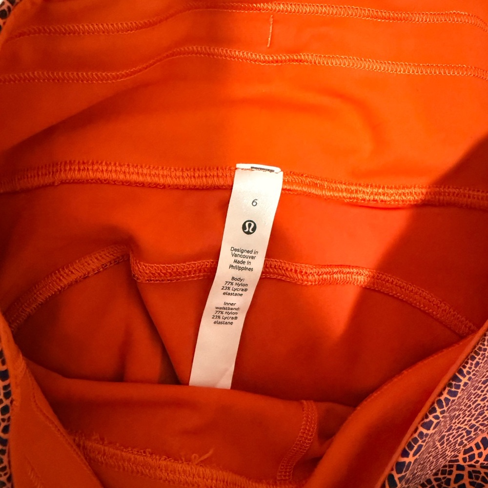 Lululemon Athletica Crackle Glaze Orange Leggings - Picture 4 of 5